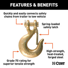 Load image into Gallery viewer, CURT 81950 5/16" Safety Latch Clevis Hook (18,000 lbs, 3/8" Pin)