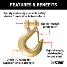 Load image into Gallery viewer, CURT 81960 3/8" Safety Latch Clevis Hook (24,000 lbs, 7/16" Pin)