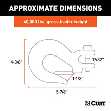 Load image into Gallery viewer, CURT 81970 7/16" Safety Latch Clevis Hook (40,000 lbs, 17/32" Pin)