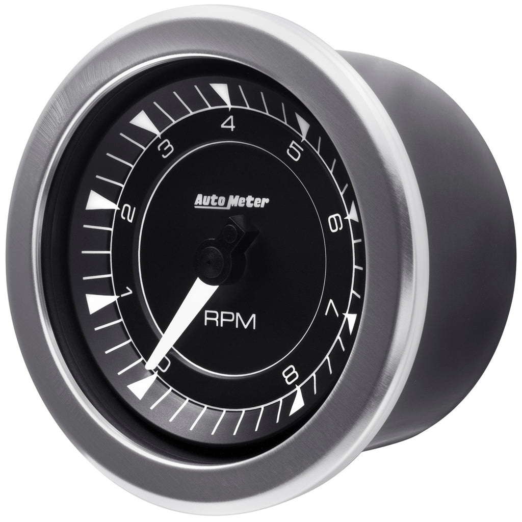 AutoMeter 8197 GAUGE, TACHOMETER, 3 3/8", 8K RPM, IN-DASH, CHRONO