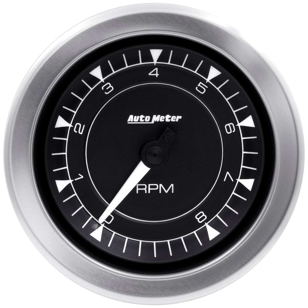 AutoMeter 8197 GAUGE, TACHOMETER, 3 3/8", 8K RPM, IN-DASH, CHRONO