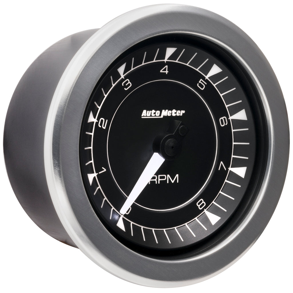 AutoMeter 8197 GAUGE, TACHOMETER, 3 3/8", 8K RPM, IN-DASH, CHRONO