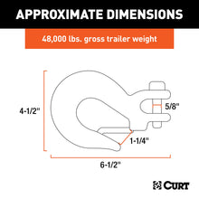Load image into Gallery viewer, CURT 81980 1/2" Safety Latch Clevis Hook 48,000 lbs, 5/8" Pin)