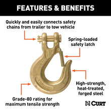 Load image into Gallery viewer, CURT 81980 1/2" Safety Latch Clevis Hook 48,000 lbs, 5/8" Pin)