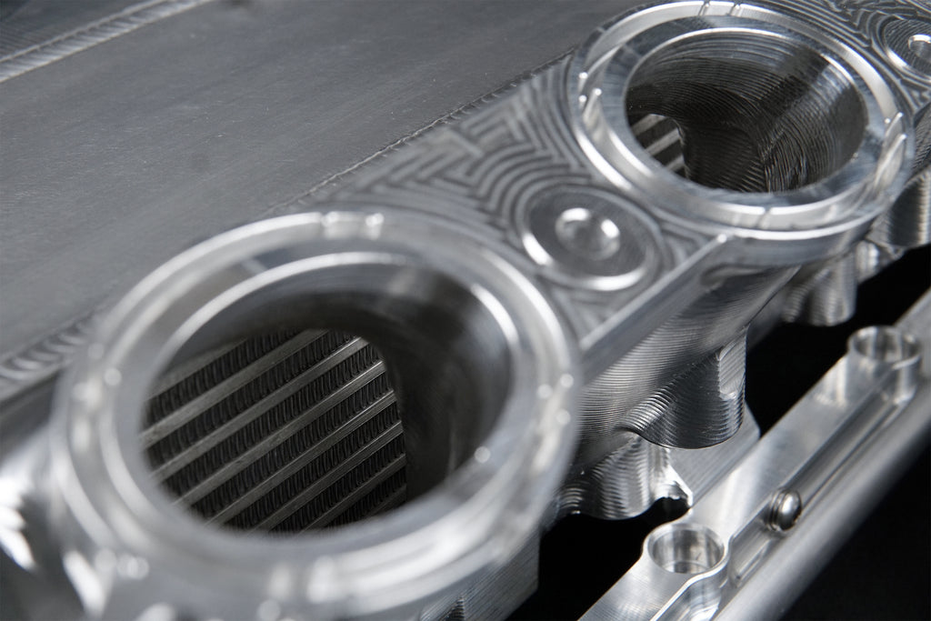 CSF Cooling - Racing & High Performance Division 8200B A90 Supra / BMW B58 Charge-Air Cooler Manifold - Thermal Dispersion Black for Select BMW 540i, BMW 540i xDrive, BMW 740i, BMW 740i xDrive, BMW 745e, BMW 745e xDrive, BMW 840i, BMW 840i Gran Coupe,