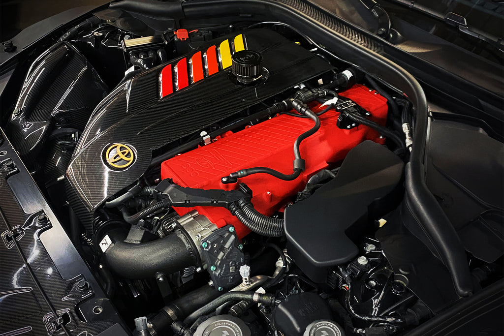 CSF Cooling - Racing & High Performance Division 8200C A90 Supra / BMW B58 Charge-Air Cooler Manifold - Custom Finish for Select BMW 540i, BMW 540i xDrive, BMW 740i, BMW 740i xDrive, BMW 745e, BMW 745e xDrive, BMW 840i, BMW 840i Gran Coupe, BMW 840i