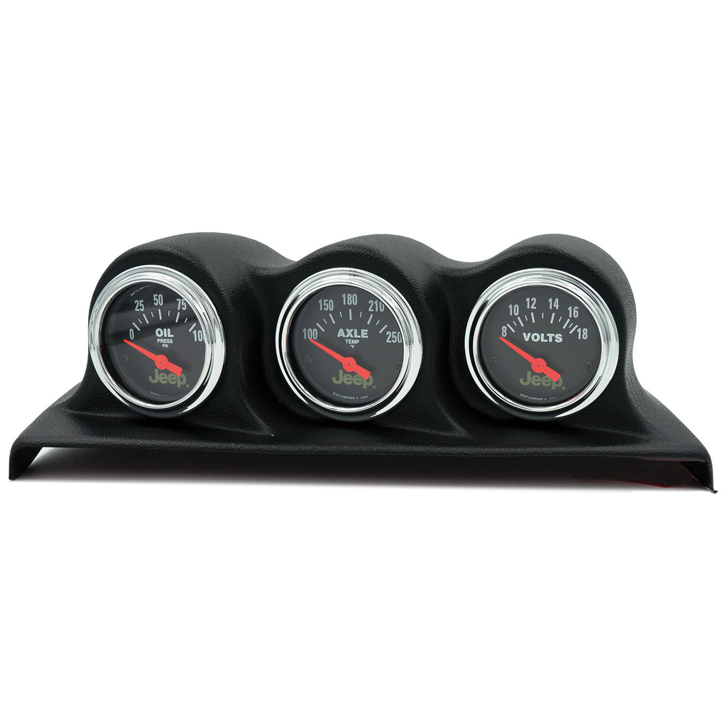 AutoMeter 8200 GAUGE KIT, 3 PC, WRANGLER (JK) 07-10, OIL PSI/AXLE TEMP/VOLT