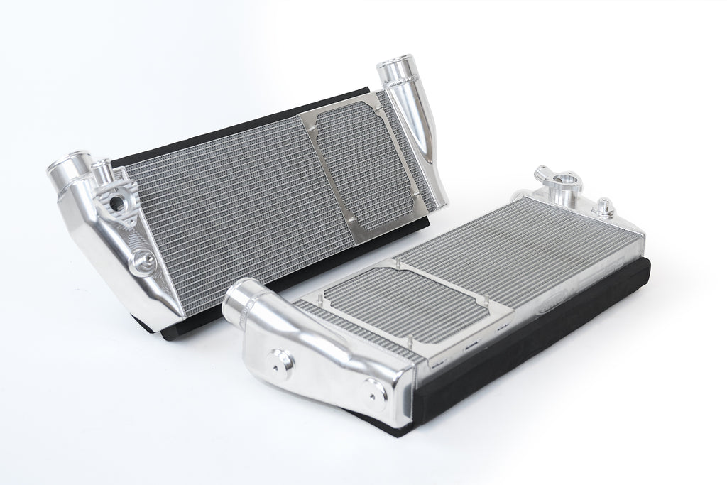 CSF Cooling - Racing & High Performance Division 8210 Ferrari 488 / Pista / F8 Twin Intercooler Set - Raw Billet for Select Ferrari 488 GTB, Ferrari 488 Pista, Ferrari 488 Pista Spider, Ferrari 488 Spider, Ferrari F8 Spider, Ferrari F8 Tributo