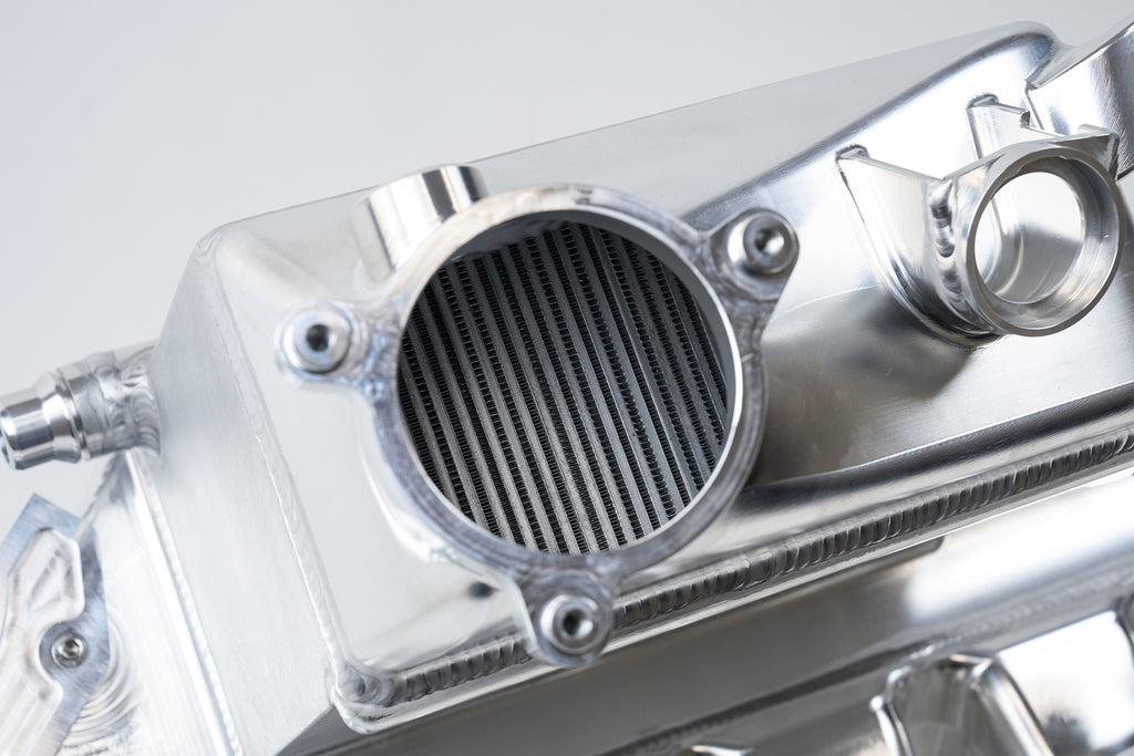 CSF Cooling - Racing & High Performance Division 8233B BMW S58 "Level-Up" Charge Air Cooler Manifold - Thermal Dispersion Black for Select BMW M2, BMW M3, BMW M4, BMW X3, BMW X4