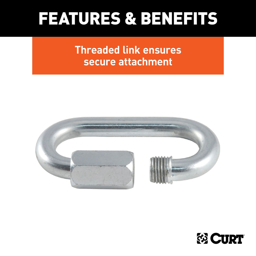 CURT 82611 1/4" Quick Link (4,400 lbs. Breaking Strength, Packaged)