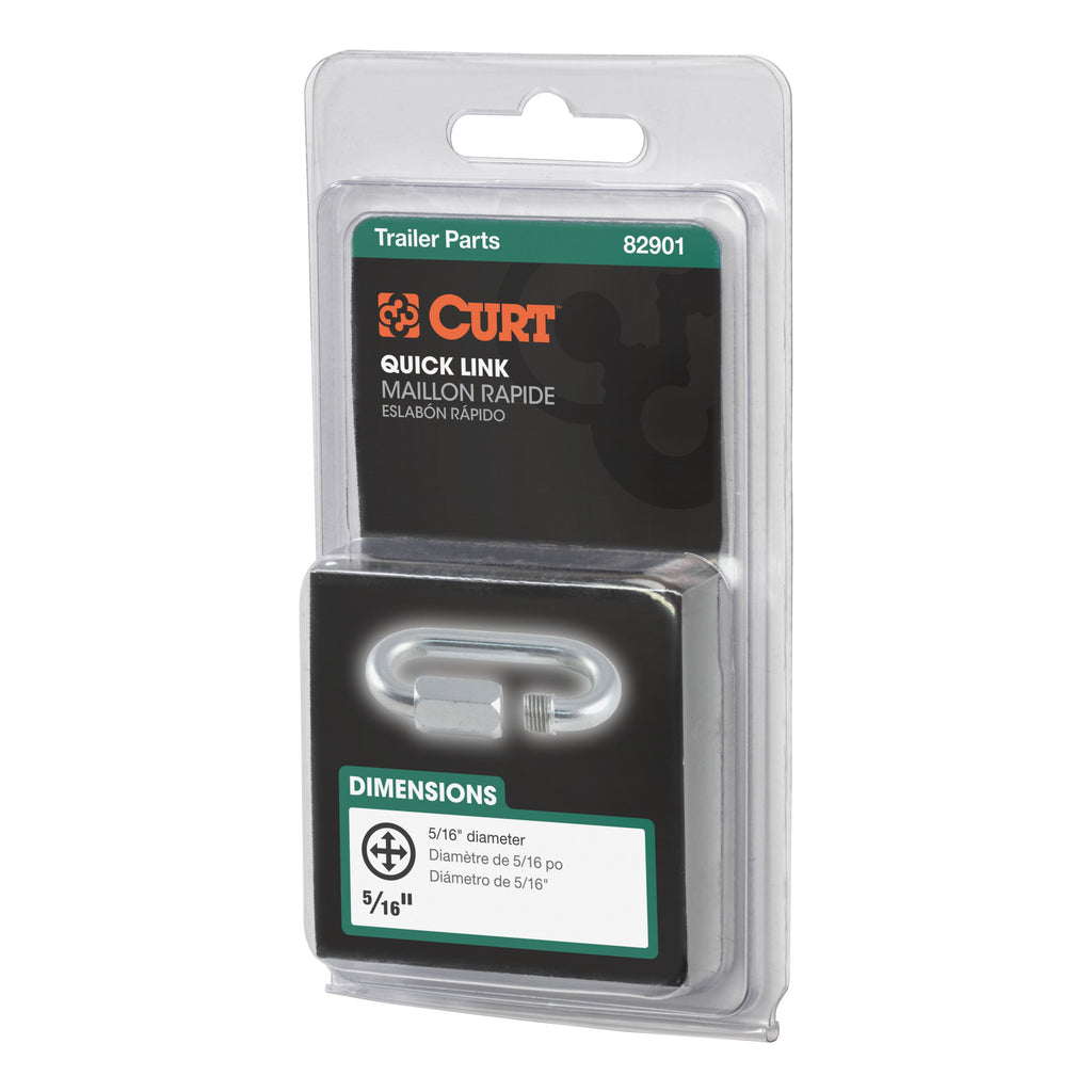 CURT 82901 5/16" Quick Link (8,800 lbs. Breaking Strength, Packaged)