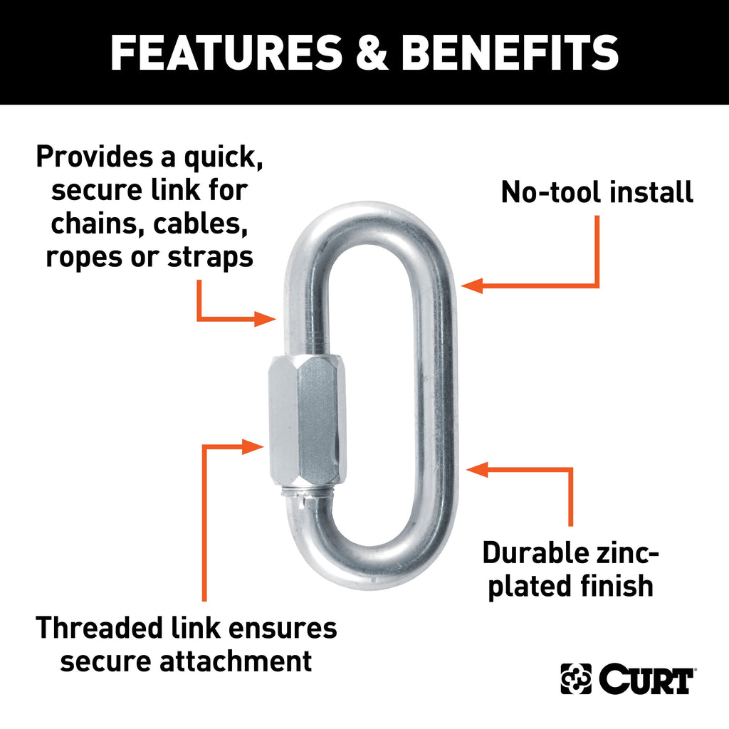 CURT 82932 1/2" Quick Link (16,500 lbs. Breaking Strength)