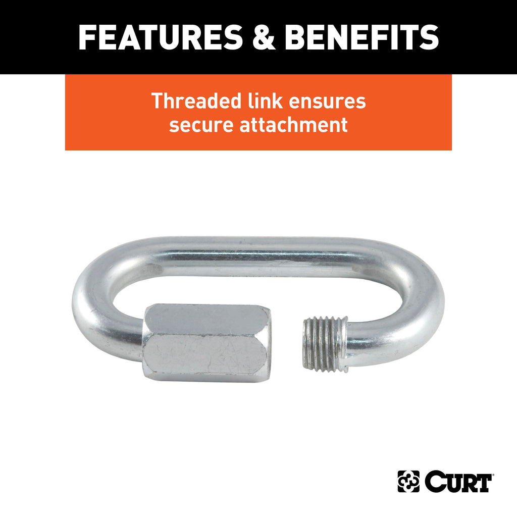 CURT 82933 3/8" Quick Link (11,000 lbs. Breaking Strength, Packaged)