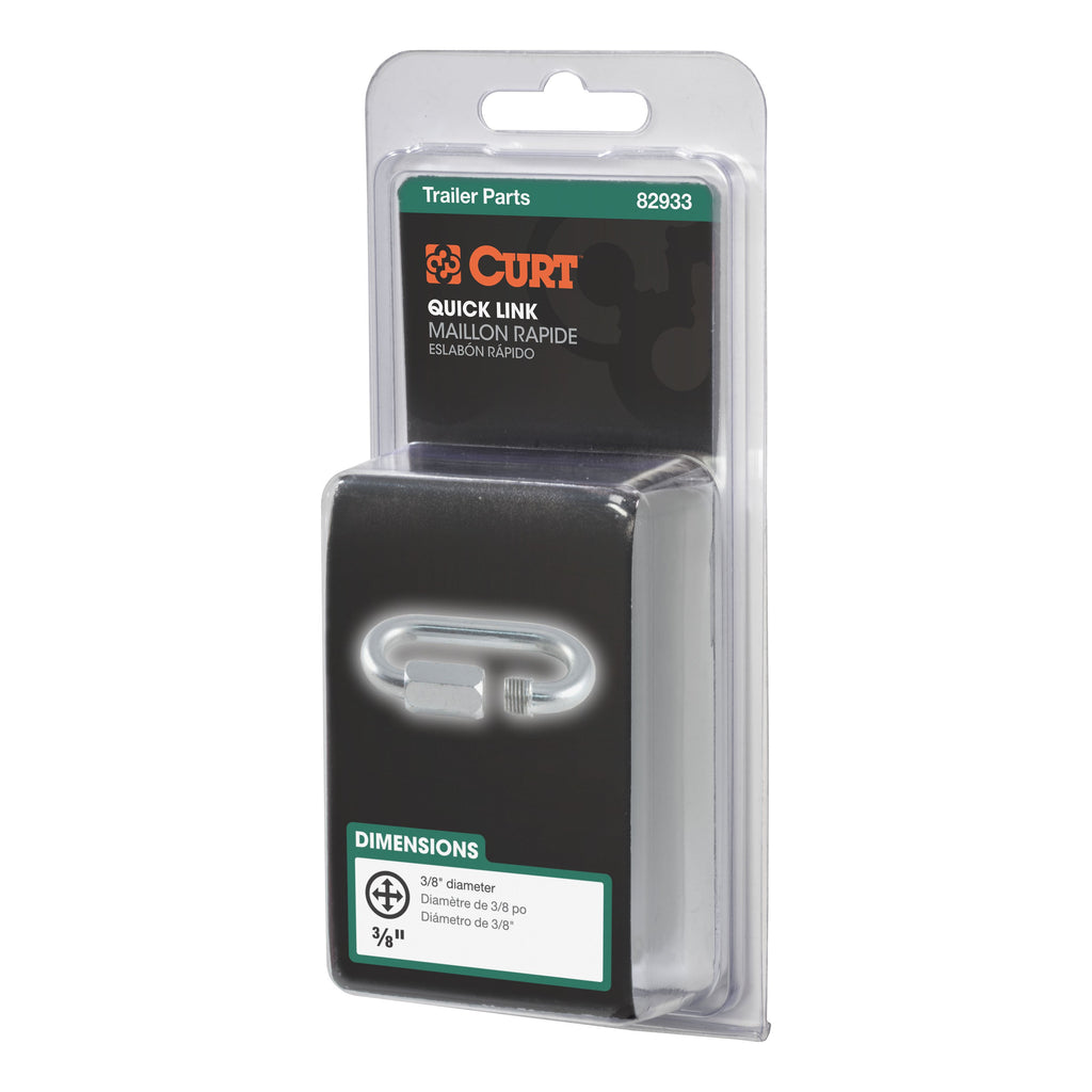 CURT 82933 3/8" Quick Link (11,000 lbs. Breaking Strength, Packaged)