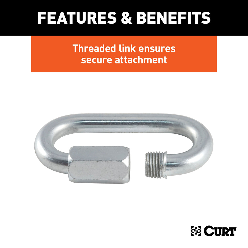 CURT 82934 7/16in. Quick Link (13;200 lbs. Breaking Strength; Packaged) - Truck Part Superstore