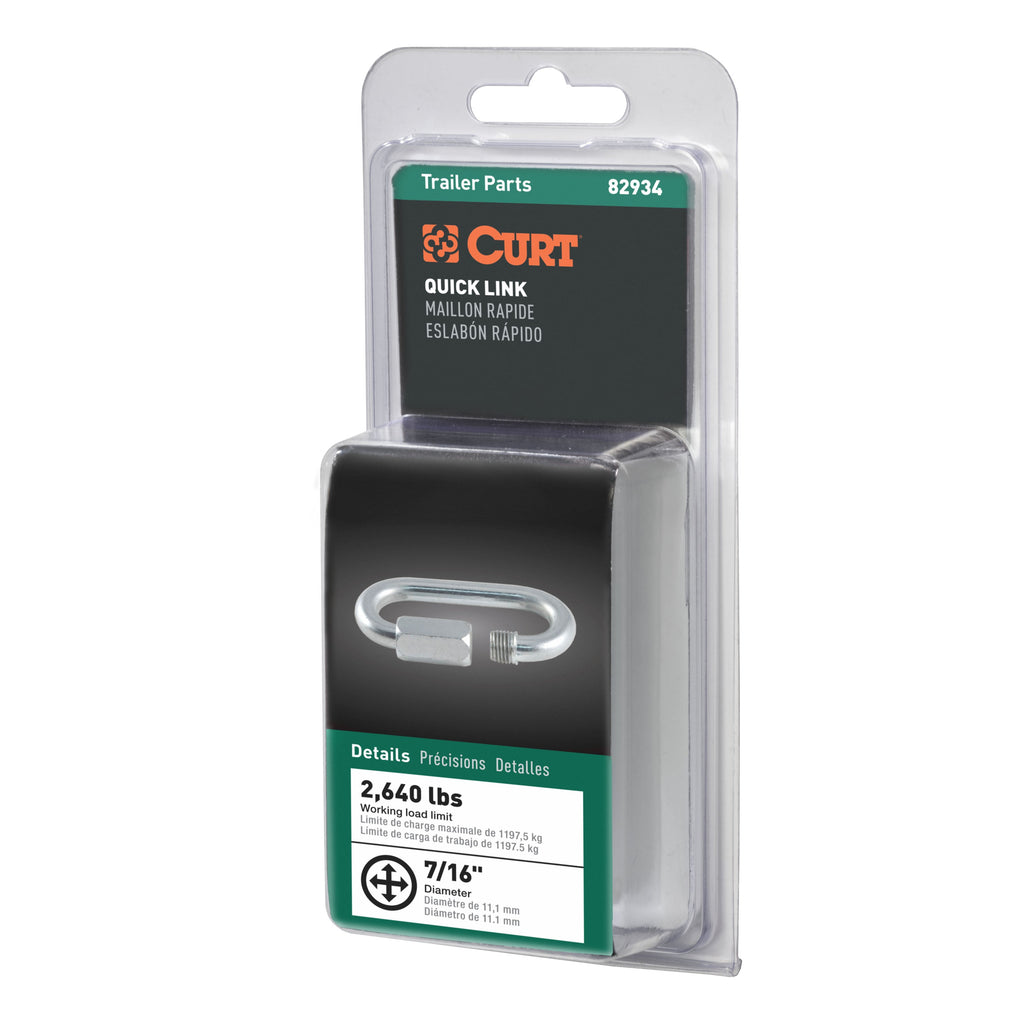 CURT 82934 7/16in. Quick Link (13;200 lbs. Breaking Strength; Packaged) - Truck Part Superstore