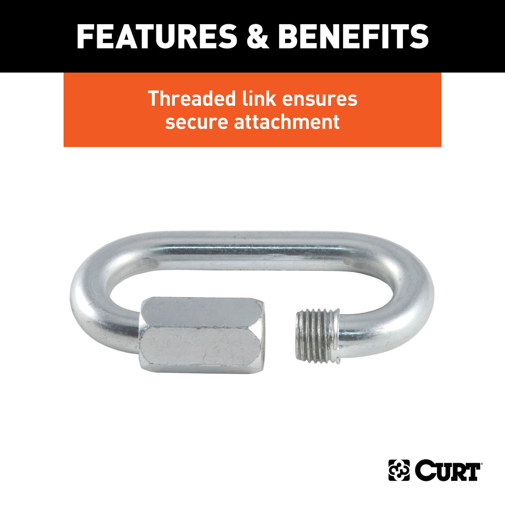 CURT 82935 1/2in. Quick Link (16;500 lbs. Breaking Strength; Packaged) - Truck Part Superstore