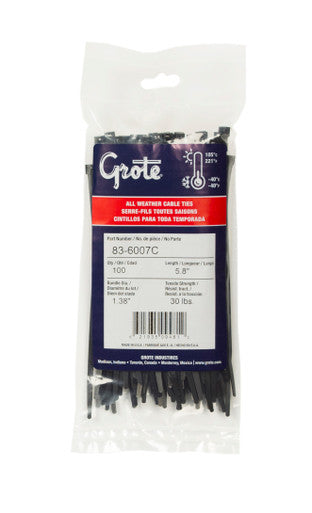 Grote 83-6007C Nylon Cable Ties, All Weather, 5.60" Long