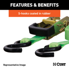 Load image into Gallery viewer, CURT 83002 16' Red Cargo Straps with S-Hooks (500 lbs, 4-Pack)