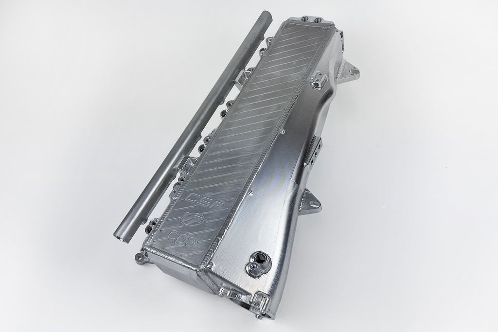 CSF Cooling - Racing & High Performance Division 8300 BMW Gen 1 B58 Charge Air Cooler Manifold - Raw Billet for Select BMW 340i, BMW 340i GT xDrive, BMW 340i xDrive, BMW 440i, BMW 440i Gran Coupe, BMW 440i xDrive, BMW 440i xDrive Gran Coupe, BMW 540i,