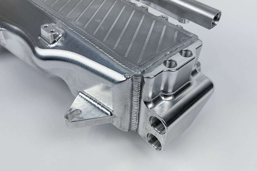 CSF Cooling - Racing & High Performance Division 8300 BMW Gen 1 B58 Charge Air Cooler Manifold - Raw Billet for Select BMW 340i, BMW 340i GT xDrive, BMW 340i xDrive, BMW 440i, BMW 440i Gran Coupe, BMW 440i xDrive, BMW 440i xDrive Gran Coupe, BMW 540i,