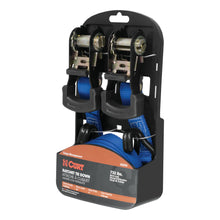Load image into Gallery viewer, CURT 83020 16' Blue Cargo Straps with J-Hooks (733 lbs, 2-Pack)