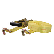 Load image into Gallery viewer, CURT 83047 27' Yellow Cargo Strap with J-Hooks (3,333 lbs.)