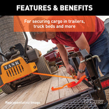 Load image into Gallery viewer, CURT 83048 27' Yellow Cargo Strap with Flat Hooks (3,333 lbs.)