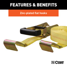 Load image into Gallery viewer, CURT 83048 27' Yellow Cargo Strap with Flat Hooks (3,333 lbs.)
