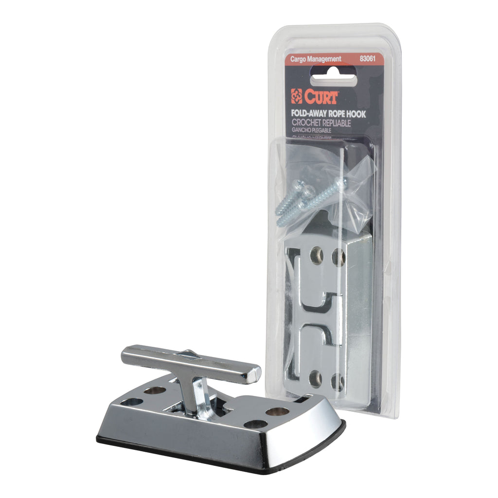 CURT 83061 Fold-Away Rope Hook (1,200 lbs, Packaged)