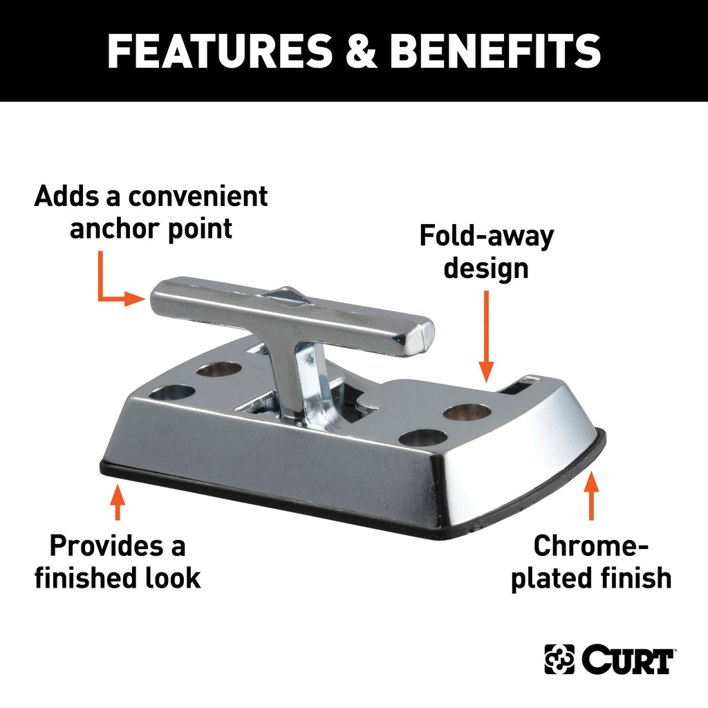 CURT 83061 Fold-Away Rope Hook (1,200 lbs, Packaged)