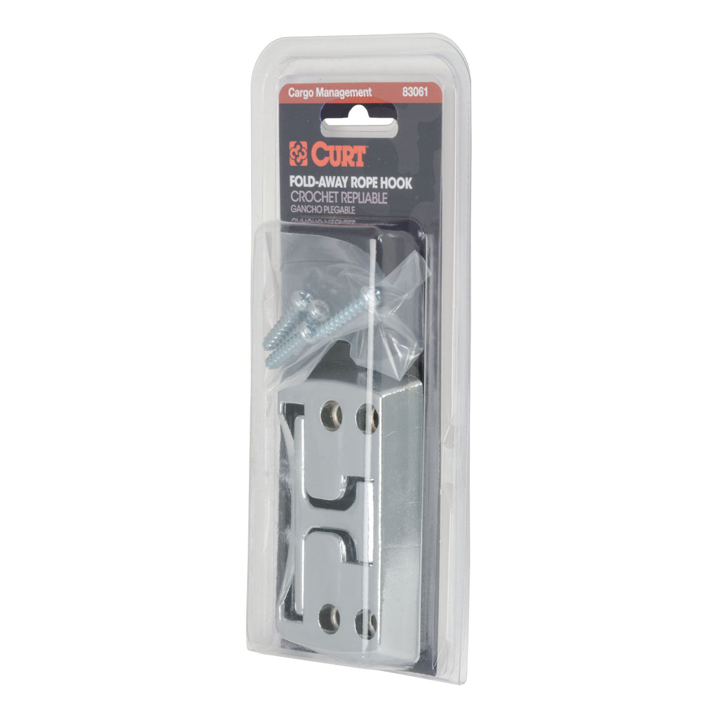 CURT 83061 Fold-Away Rope Hook (1,200 lbs, Packaged)