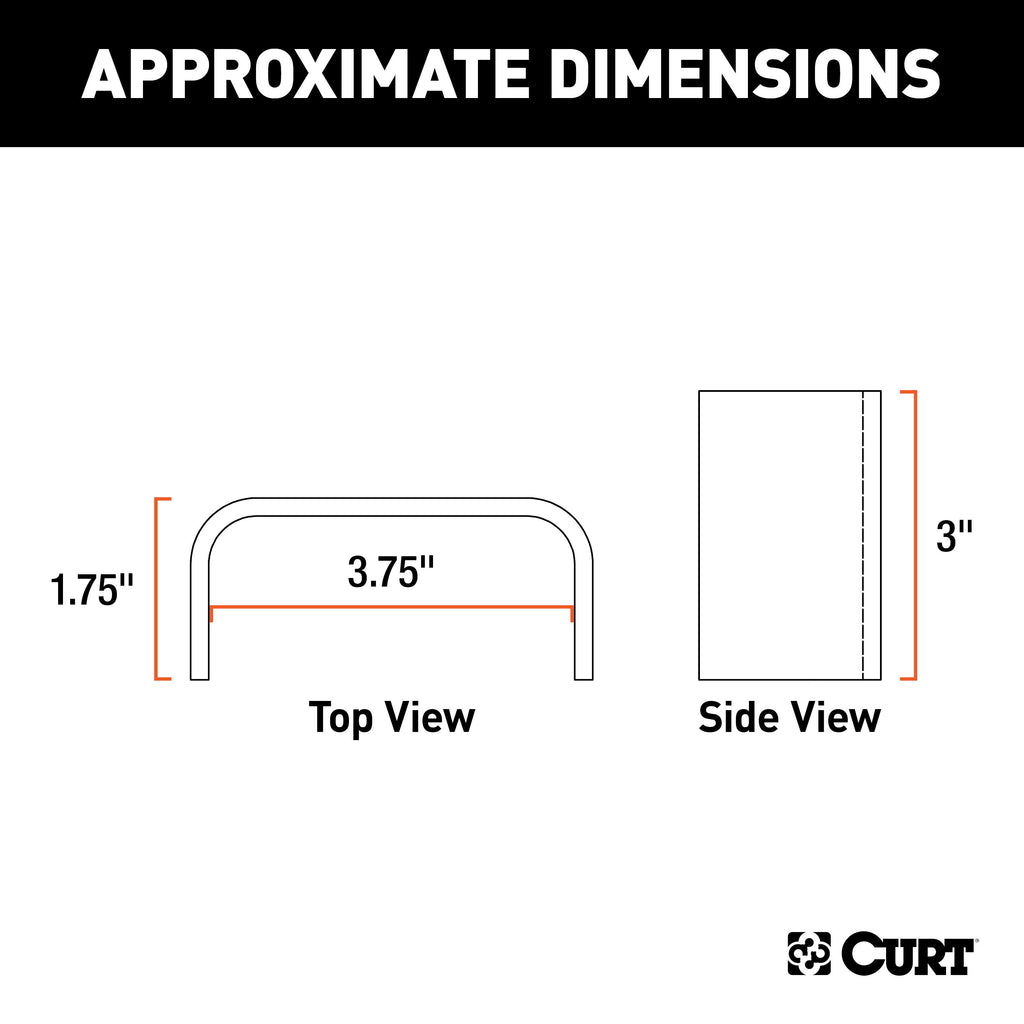 CURT 83072 Raw Steel Weld-On Stake Pocket (3-1/2" x 1-5/8" I.D.)