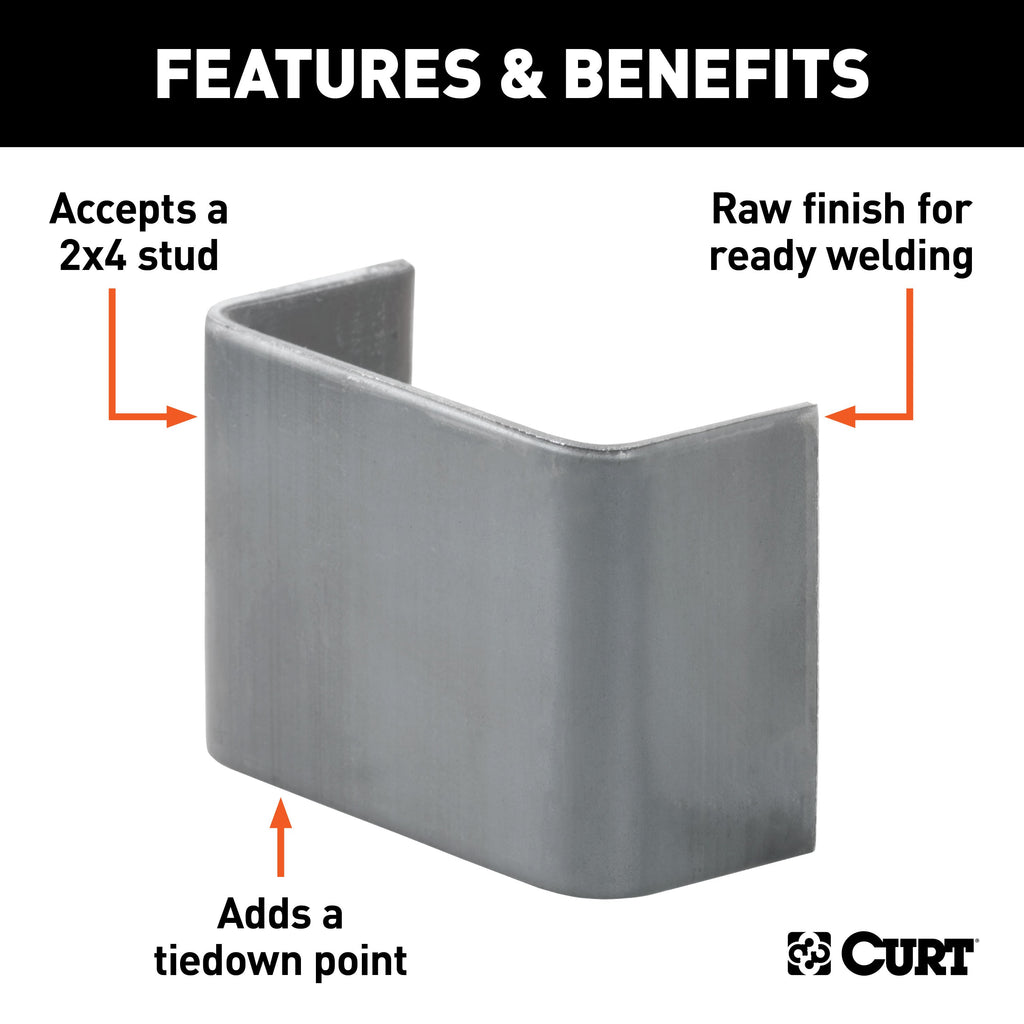 CURT 83072 Raw Steel Weld-On Stake Pocket (3-1/2" x 1-5/8" I.D.)