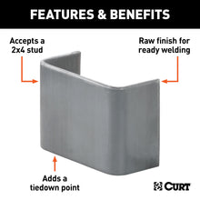 Load image into Gallery viewer, CURT 83072 Raw Steel Weld-On Stake Pocket (3-1/2" x 1-5/8" I.D.)