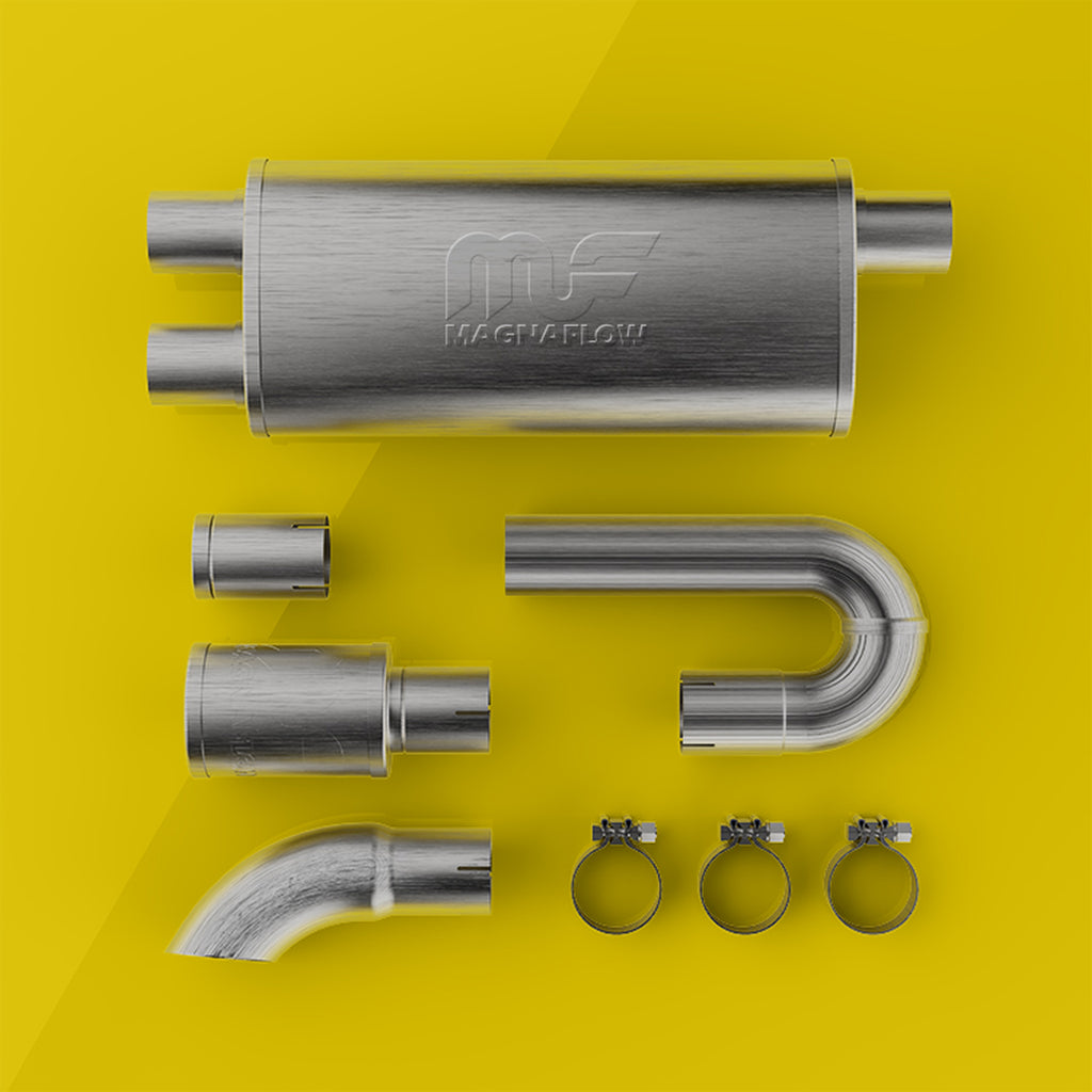 MagnaFlow Exhaust Products 14006 Universal xMOD Performance Muffler; 2.5in. Offset/Dual; 5x18x8 Body