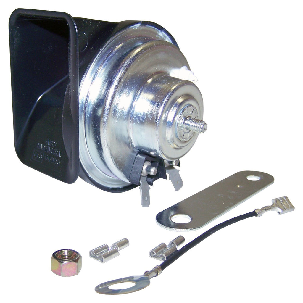 Crown Automotive Jeep Replacement 83502833 Horn for Jeep 76-86 CJ, 87-90 YJ Wrangler, 84-86 XJ Cherokee, 81-91 SJ, J-Series for Select Jeep CJ5, Jeep CJ7, Jeep Cherokee, Jeep Grand Wagoneer, Jeep J10, Jeep J20, Jeep Scrambler, Jeep Wrangler