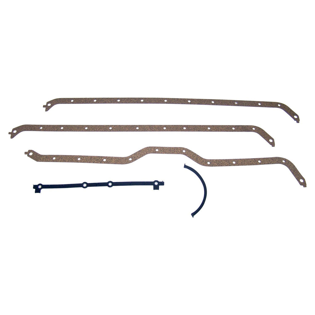 Crown Automotive Jeep Replacement 83504662 4-Piece Engine Oil Pan Gasket Set for Misc 65-91 Jeep Models w/ 3.8L, 4.0L, 4.2L for Select Jeep CJ5, Jeep CJ6, Jeep CJ7, Jeep Cherokee, Jeep Commando, Jeep DJ5, Jeep Grand Wagoneer, Jeep J-100, Jeep J-200, Jeep