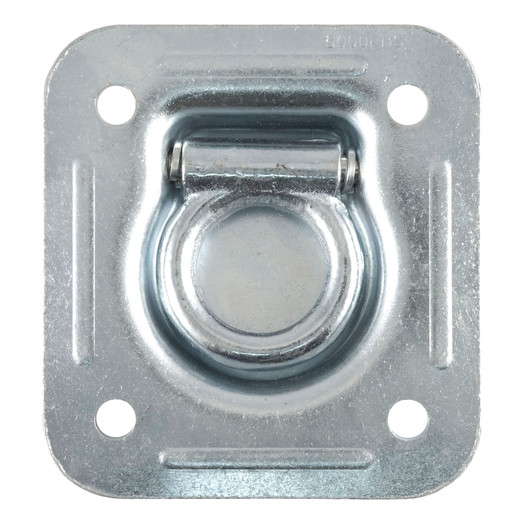 CURT 83600 1-1/2" x 1-1/2" Recessed Tie-Down Ring (5,000 lbs, Clear Zinc)