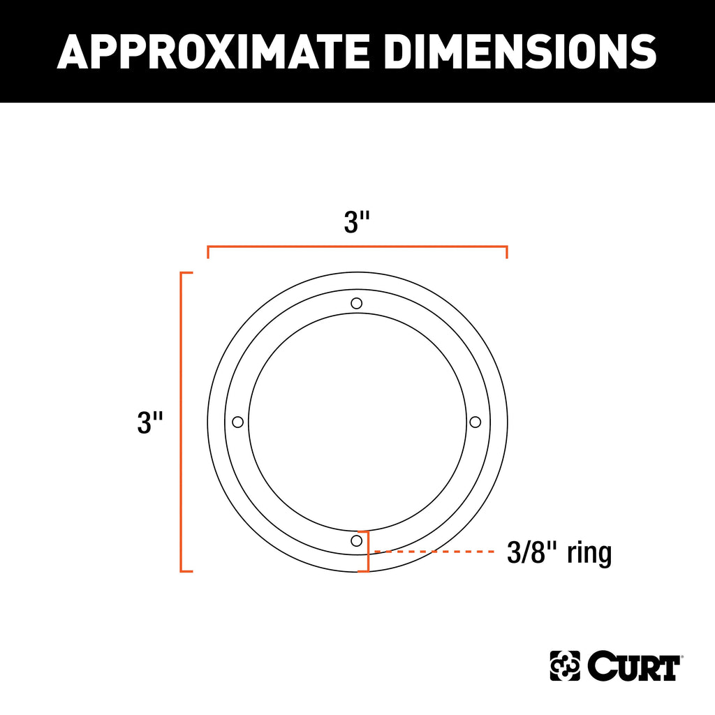 CURT 83720 Tie-Down Backing Plate Trim Ring for #83710