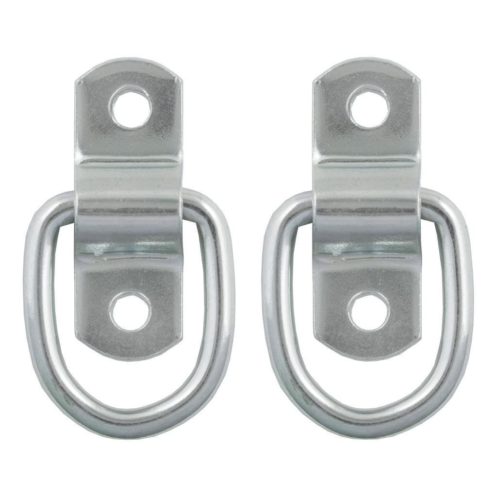 CURT 83731 1" x 1-1/4" Surface-Mounted Tie-Down D-Rings (1,200 lbs, Clear Zinc, 2-Pack)