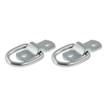 Load image into Gallery viewer, CURT 83731 1" x 1-1/4" Surface-Mounted Tie-Down D-Rings (1,200 lbs, Clear Zinc, 2-Pack)