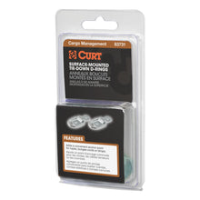 Load image into Gallery viewer, CURT 83731 1" x 1-1/4" Surface-Mounted Tie-Down D-Rings (1,200 lbs, Clear Zinc, 2-Pack)