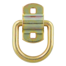 Load image into Gallery viewer, CURT 83740 3" x 3" Surface-Mounted Tie-Down D-Ring (3,600 lbs, Yellow Zinc)