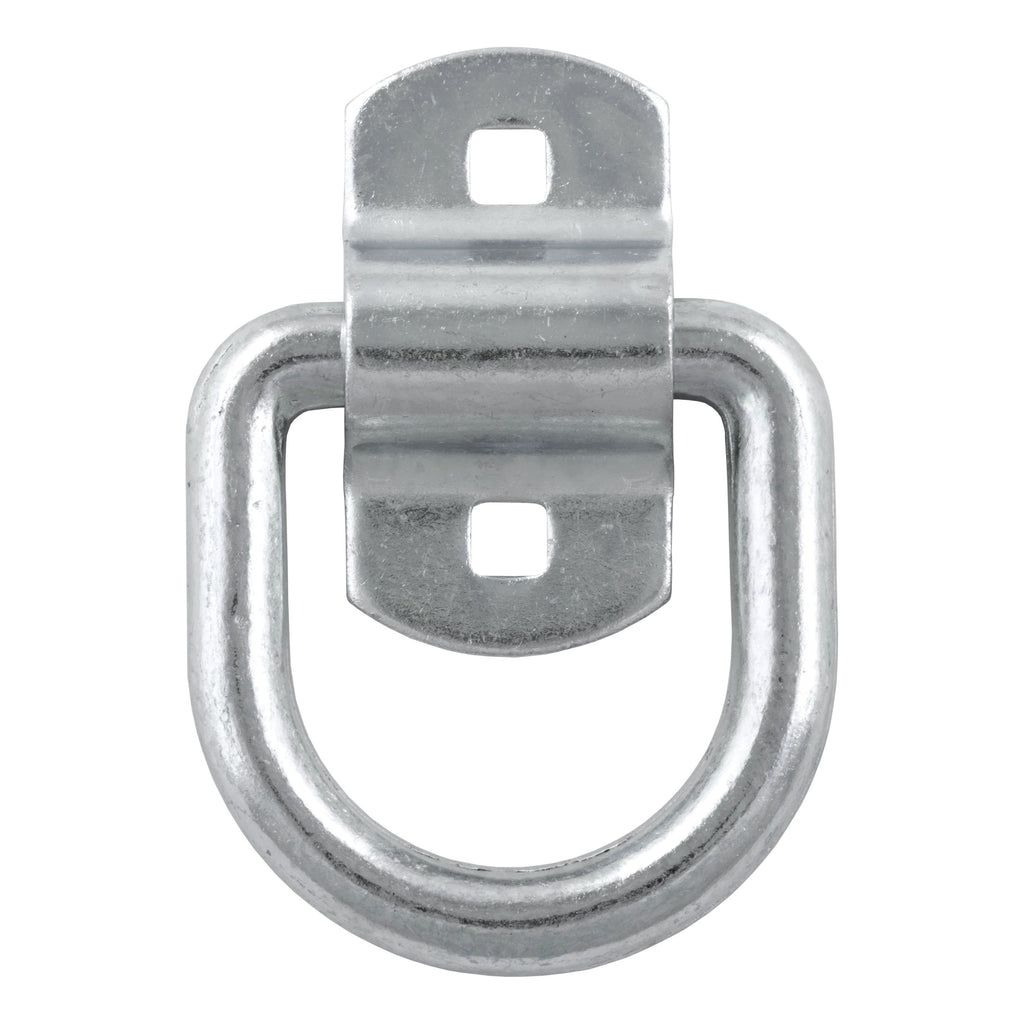 CURT 83742 3" x 3" Surface-Mounted Tie-Down D-Ring (3,600 lbs, Clear Zinc)