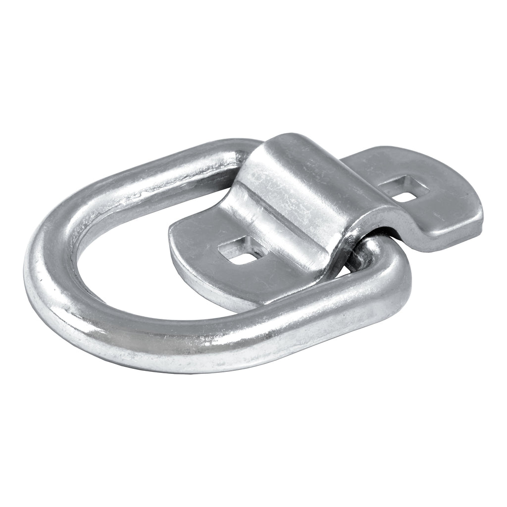 CURT 83742 3" x 3" Surface-Mounted Tie-Down D-Ring (3,600 lbs, Clear Zinc)