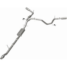 Load image into Gallery viewer, MagnaFlow Exhaust Products 19473 Street Series Polished Cat-Back System for Select Chevrolet Silverado 1500, Chevrolet Silverado LTD, GMC Sierra 1500, GMC Sierra Limited