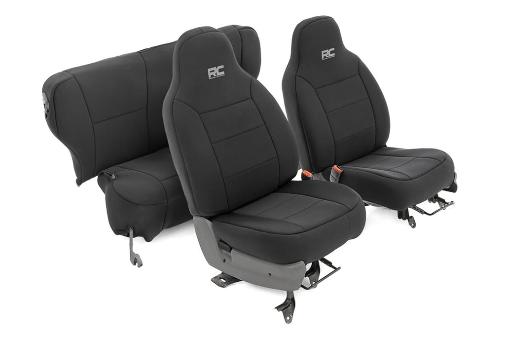Rough Country 91021A Seat Cover Set for Select Ford F-150, Ford Ranger, Jeep Cherokee