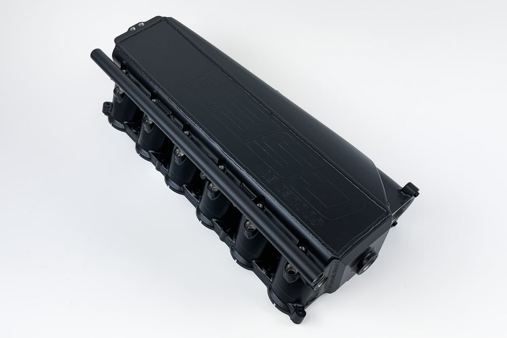 CSF Cooling - Racing & High Performance Division 8400B BMW Gen 2 B58 Race X Charge Air Cooler Manifold - Thermal Dispersion Black for Select BMW 540i, BMW 540i xDrive, BMW 740i, BMW 740i xDrive, BMW 745e, BMW 745e xDrive, BMW 840i, BMW 840i Gran Coupe,