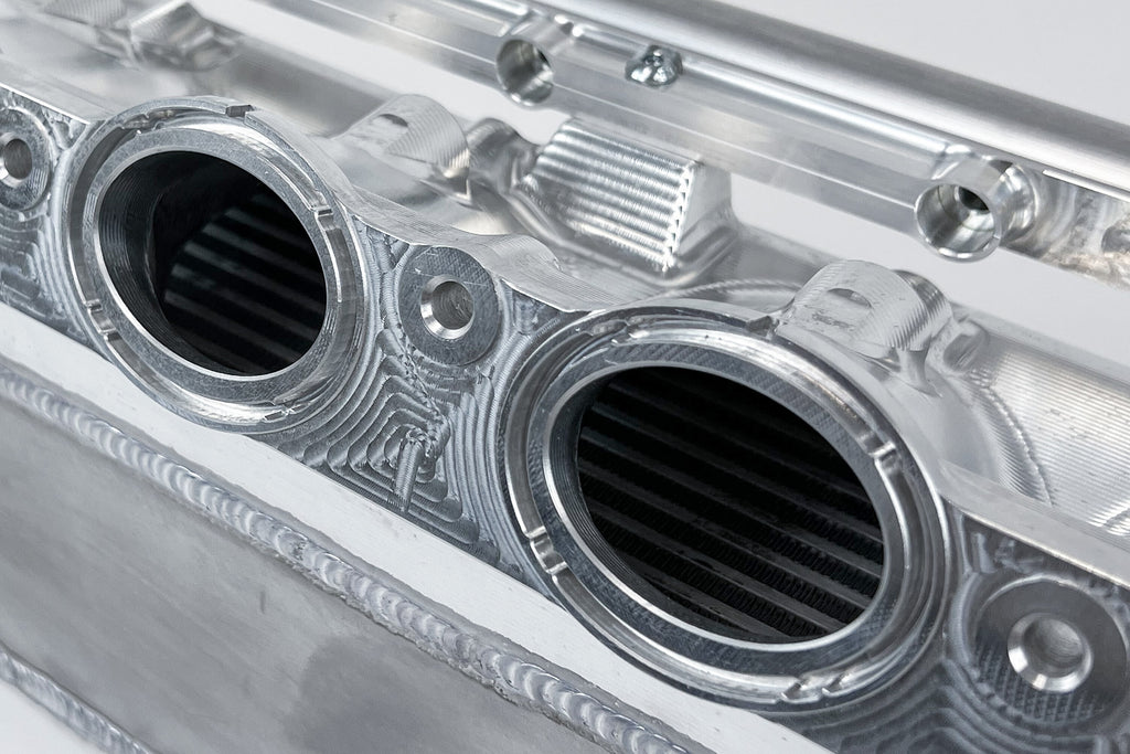 CSF Cooling - Racing & High Performance Division 8400C BMW Gen 2 B58 Race X Charge Air Cooler Manifold - Custom Finish for Select BMW 540i, BMW 540i xDrive, BMW 740i, BMW 740i xDrive, BMW 745e, BMW 745e xDrive, BMW 840i, BMW 840i Gran Coupe, BMW 840i